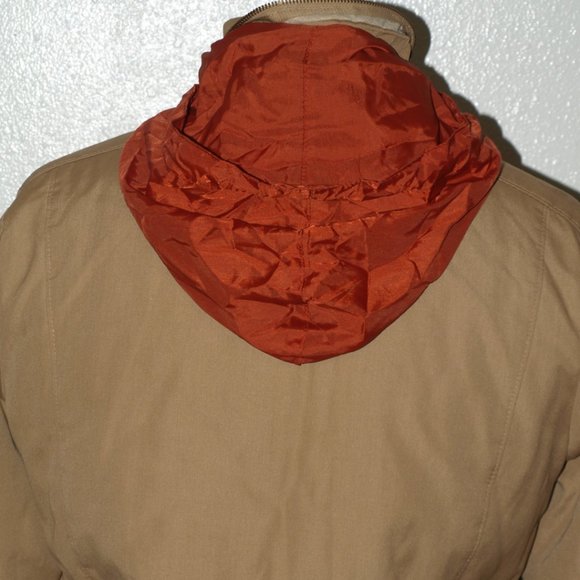 London fog string lined hooded military brown jacket M - Picture 10 of 16